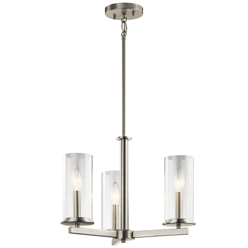 Crosby 3-Light Convertible Chandelier in Brushed Nickel
