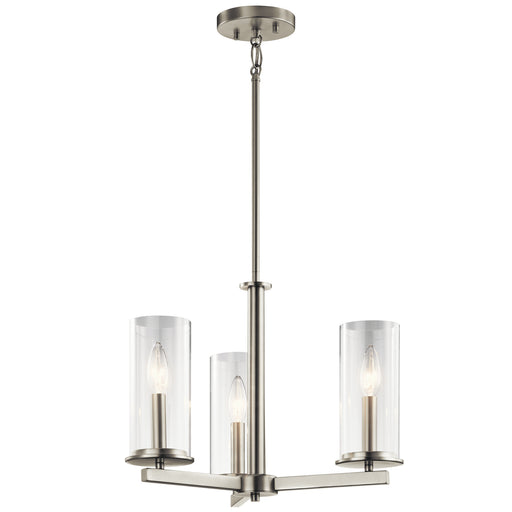 Crosby Chandelier/Semi Flush 3-Light in Brushed Nickel