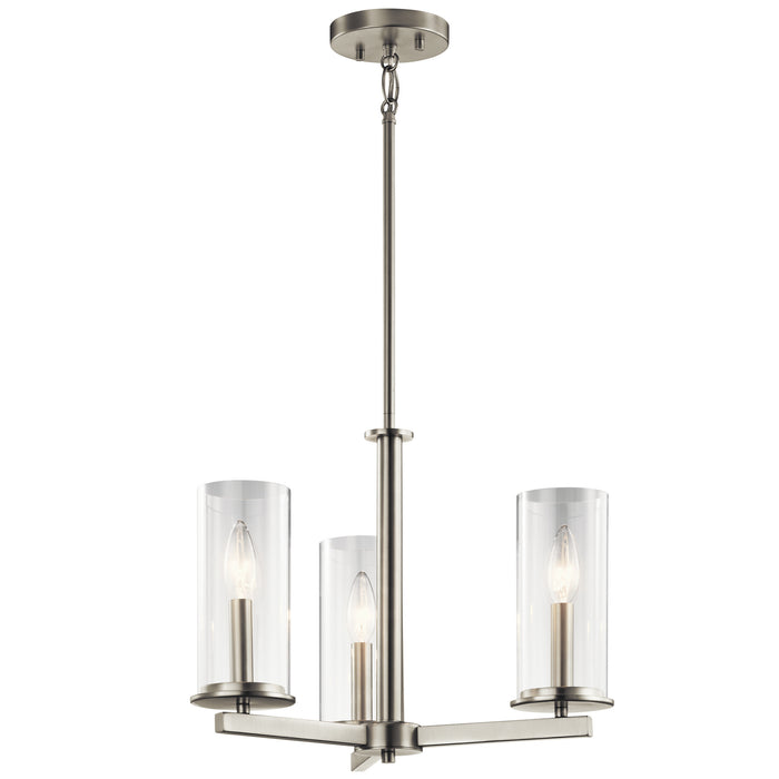 Crosby Chandelier/Semi Flush 3-Light in Brushed Nickel