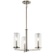 Crosby Chandelier/Semi Flush 3-Light in Brushed Nickel