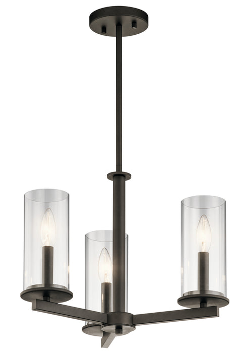 Crosby Chandelier/Semi Flush 3-Light in Olde Bronze