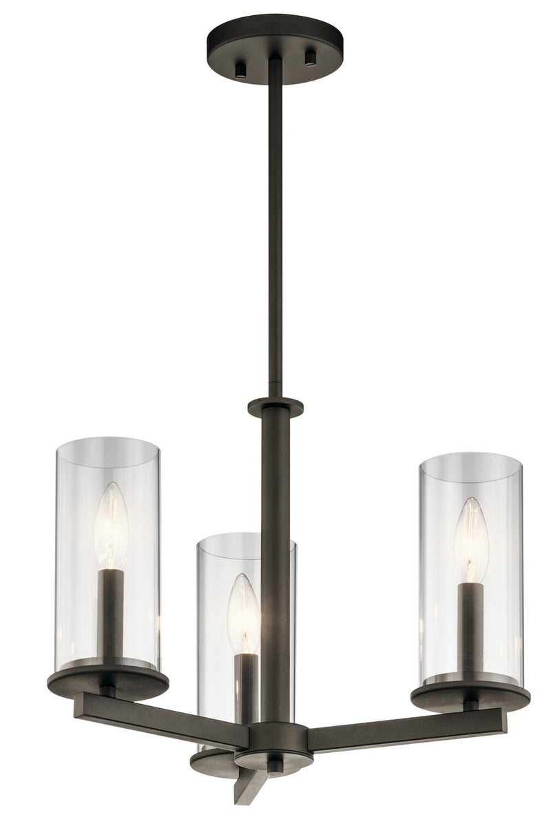 Crosby 3-Light Convertible Chandelier in Olde Bronze