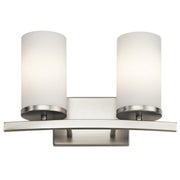 Crosby 2-Light Bath Vanity Light in Brushed Nickel