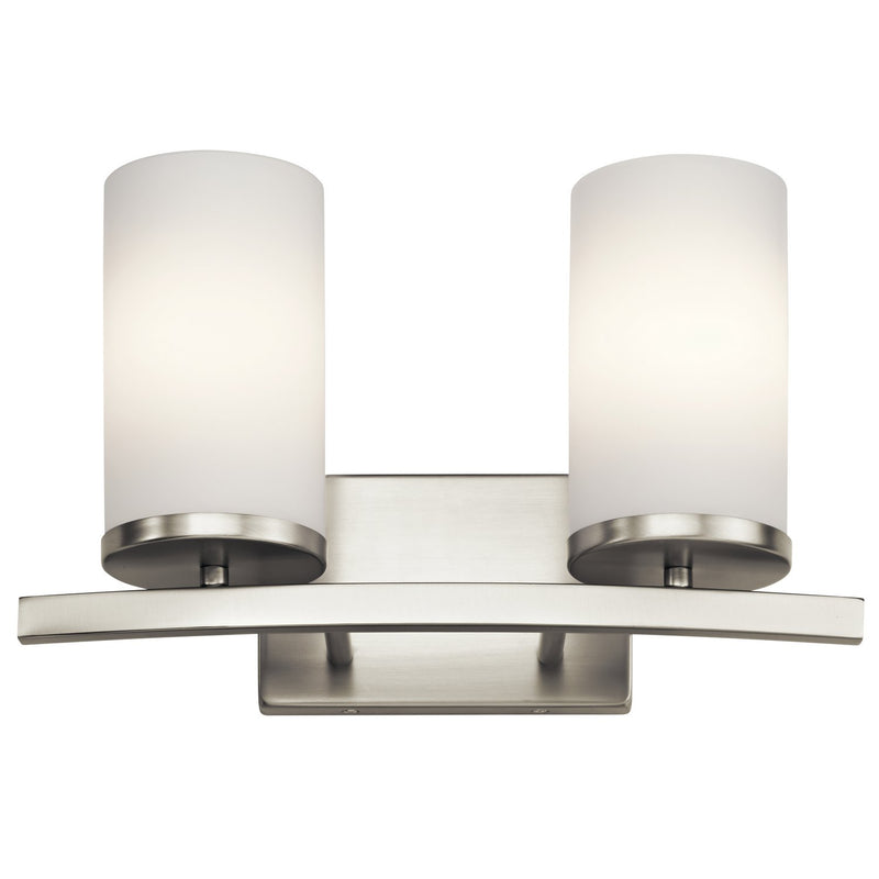Crosby 2-Light Bath Vanity Light in Brushed Nickel