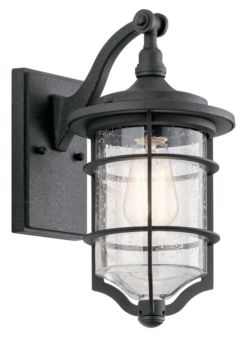 Royal Marine Small Outdoor Wall Lantern in Distressed Black