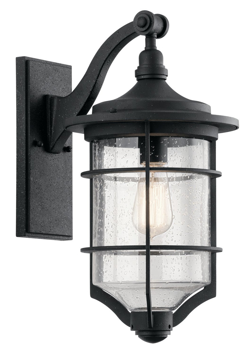Royal Marine Medium Outdoor Wall Lantern in Distressed Black
