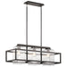Wright Outdoor Linear Chandelier 3-Light in Weathered Zinc