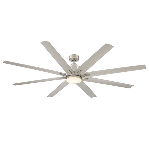 Modern 72" LED Outdoor Ceiling Fan in Brushed Nickel