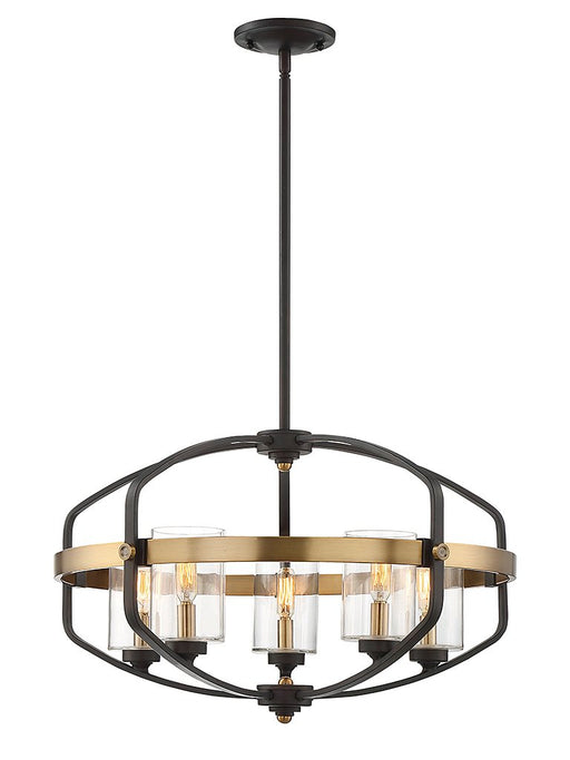 Kirkland 5-Light Chandelier in English Bronze and Warm Brass