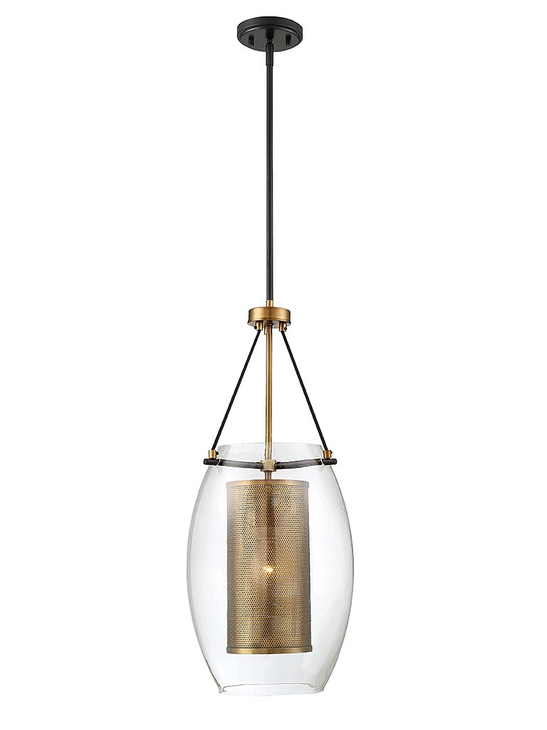 Dunbar Pendant in Warm Brass with Bronze Accents