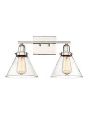 Drake 2-Light Bath Vanity Light in Polished Nickel