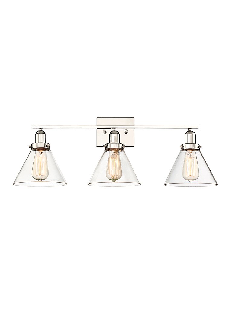 Drake 3-Light Bath Vanity Light in Polished Nickel