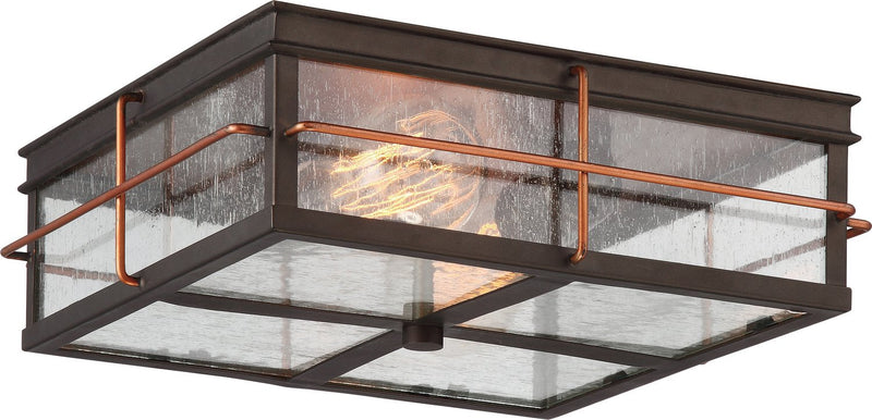 Howell 2-Light Outdoor Flush Mount in Bronze and Copper