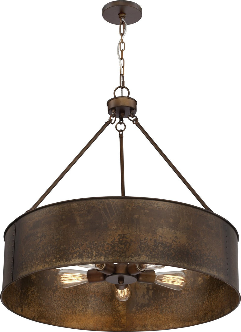 Kettle 5-Light Pendant in Weathered Brass