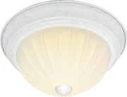 15.25" 3-Light Patterned Glass Flush Mount in Textured White