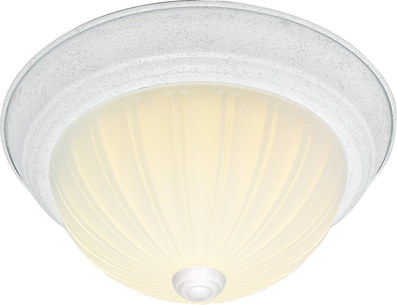 15.25" 3-Light Patterned Glass Flush Mount in Textured White