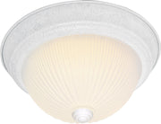 11.25" 2-Light Patterned Glass Flush Mount in Textured White