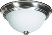 11.25" 2-Light Patterned Glass Flush Mount in Brushed Nickel
