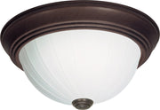 15.25" 3-Light Patterned Glass Flush Mount in Old Bronze