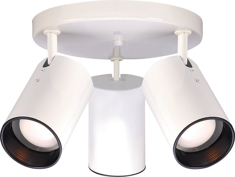 14" 3-Light Cylinder Flush Mount in White