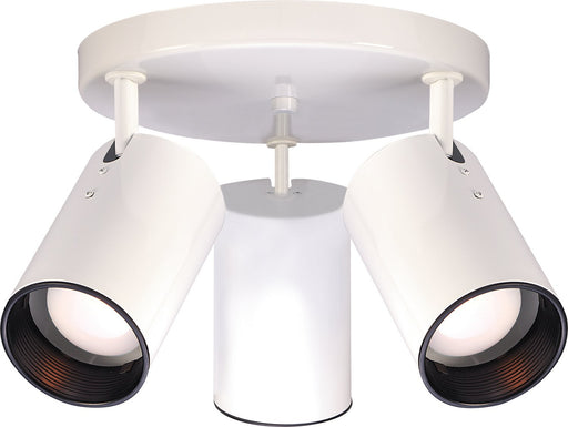 14" 3-Light Cylinder Flush Mount in White