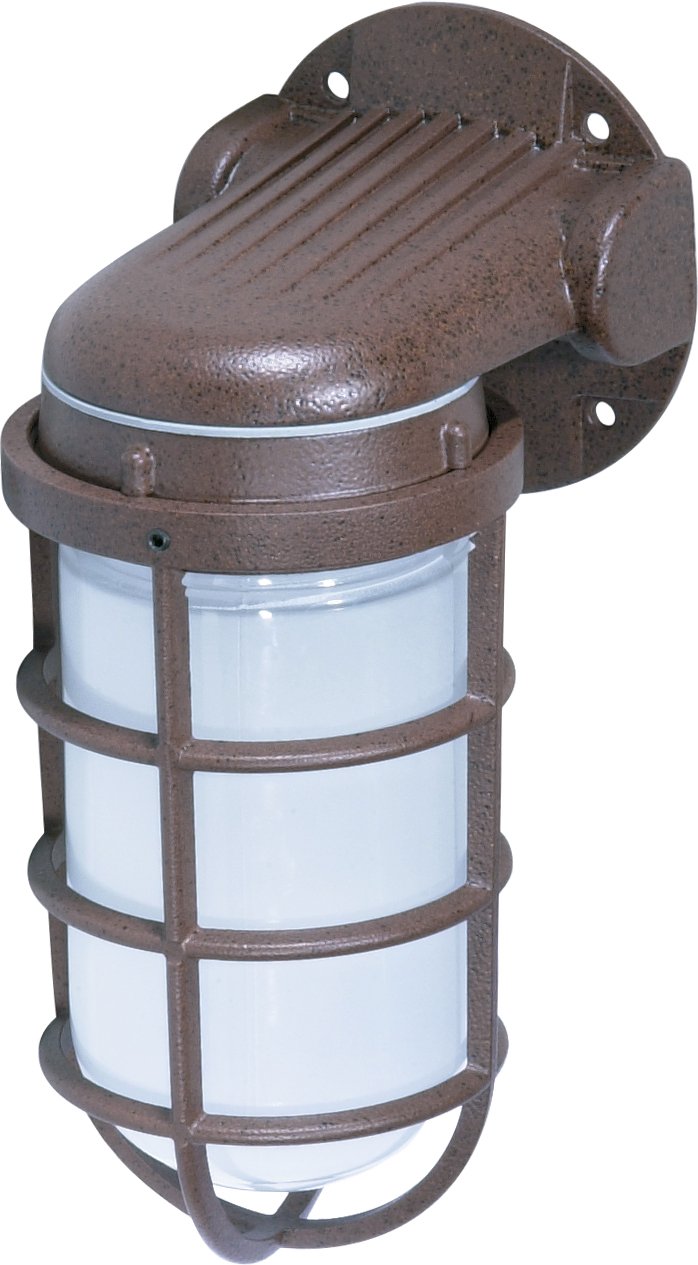 9" Frosted Glass Outdoor Wall Sconce in Old Bronze
