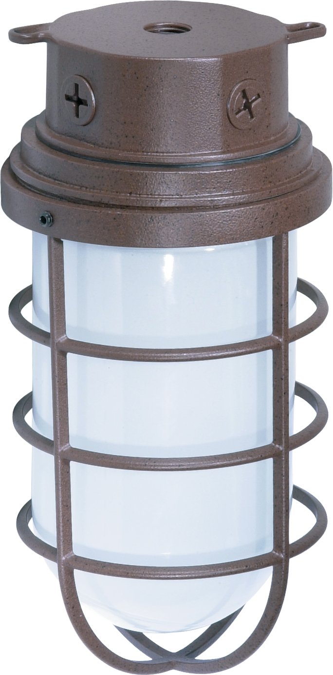 Frosted Cylinder Outdoor Flush Mount in Old Bronze