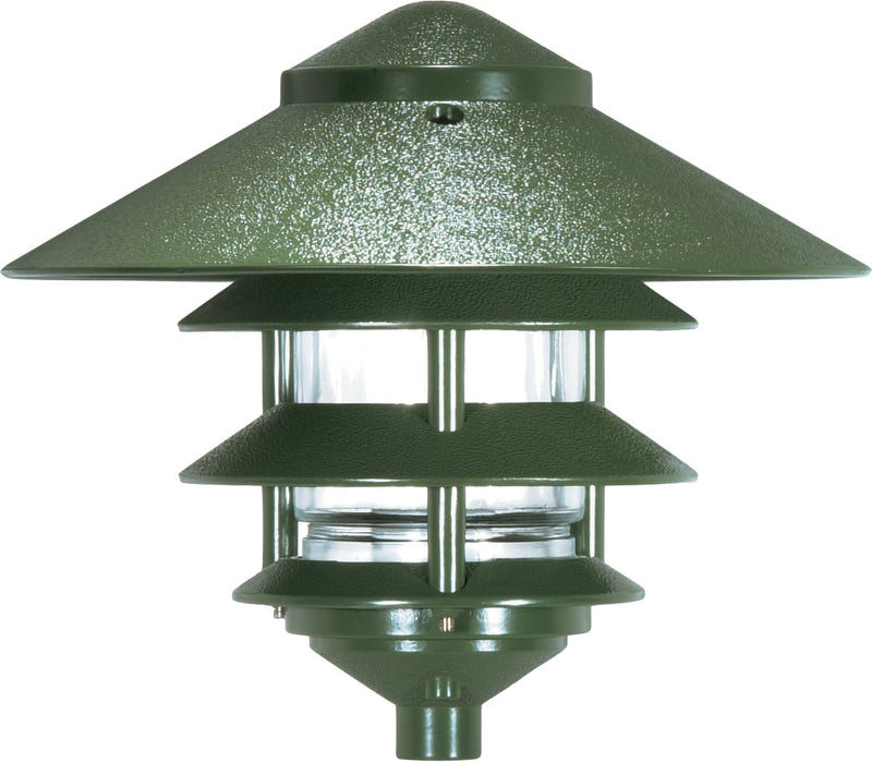 9.6" Outdoor Post Light, 8.6" Tall in Green
