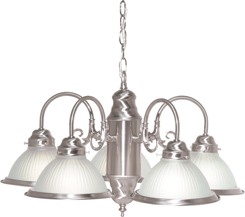 5 Light 22" Chandelier in Brushed Nickel
