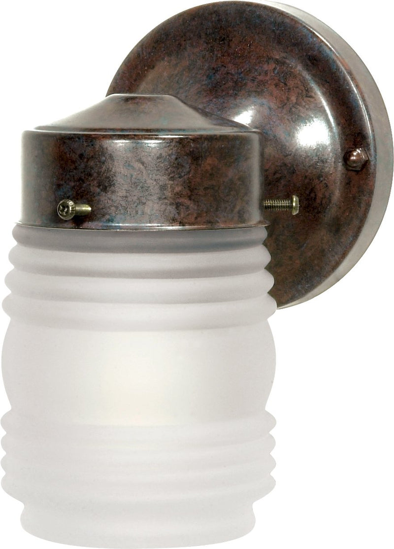 Ribbed Glass Outdoor Wall Lantern in Old Bronze