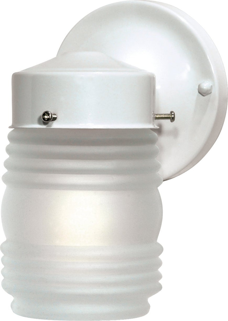 Ribbed Glass Outdoor Wall Lantern in Gloss White