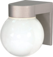 Modern Globe Outdoor Wall Sconce in Satin Aluminum