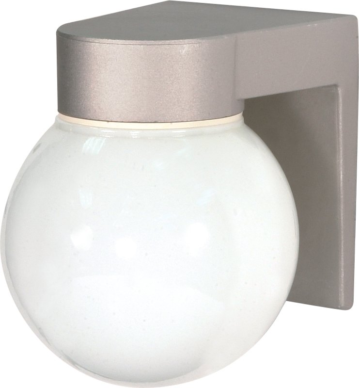 Modern Globe Outdoor Wall Sconce in Satin Aluminum