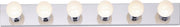 36" 6-Light Strip Bath Vanity Light in Polished Chrome