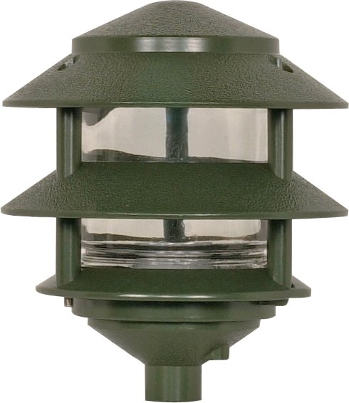 6" Outdoor Post Light, 7" Tall in Green