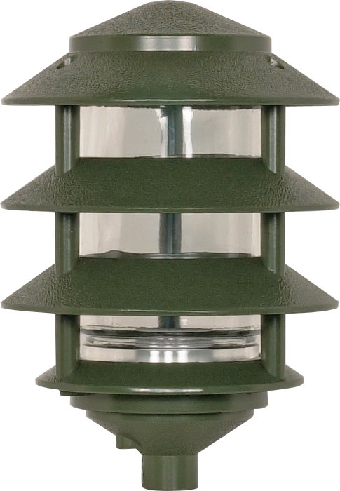 6" Outdoor Post Light, 8.6" Tall in Green
