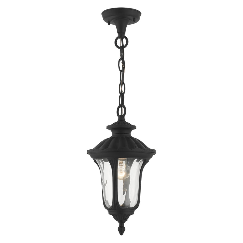 Oxford Small Outdoor Pendant Lantern in Textured Black
