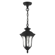 Oxford Small Outdoor Pendant Lantern in Textured Black