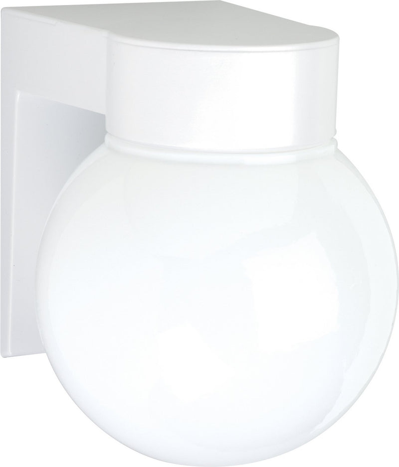 Modern Globe Outdoor Wall Sconce in White
