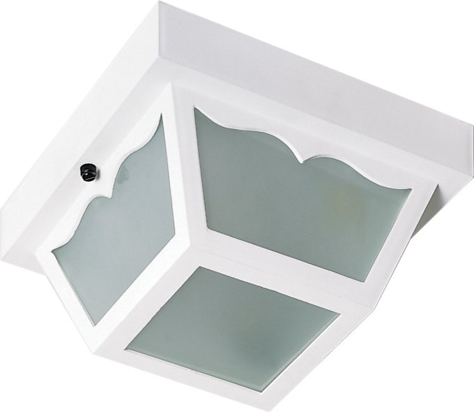 8.25" Square Outdoor Flush Mount in White