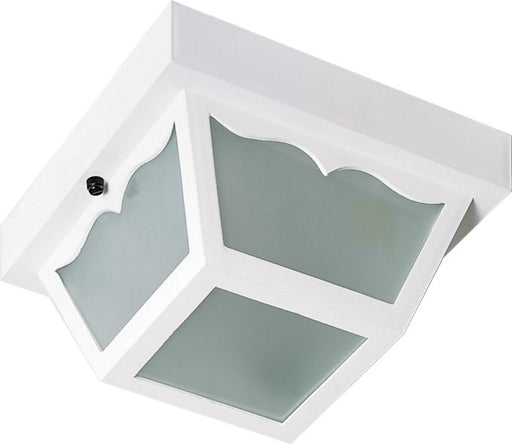 10.25" 2-Light Square Outdoor Flush Mount in White