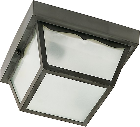 10.25" 2-Light Square Outdoor Flush Mount in Black