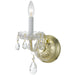 Traditional Crystal 1 Light Wall Mount in Polished Brass with Clear Hand Cut Crystal