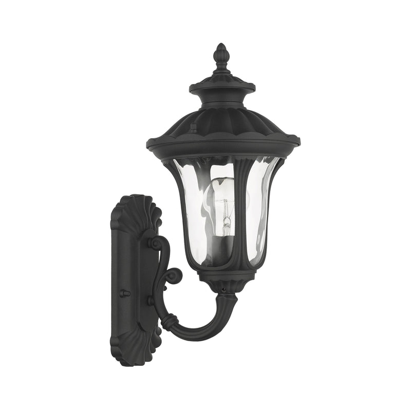 Oxford Small Outdoor Wall Lantern (Up Mount) in Textured Black