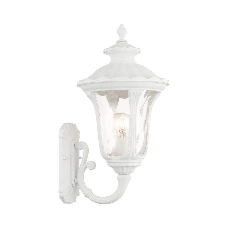Oxford Medium Outdoor Wall Lantern (Up Mount) in Textured White