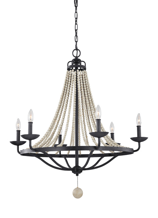 Nori Chandelier in Dark Weathered Zinc/Driftwood Grey - Lamps Expo