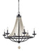 Nori Chandelier in Dark Weathered Zinc/Driftwood Grey - Lamps Expo