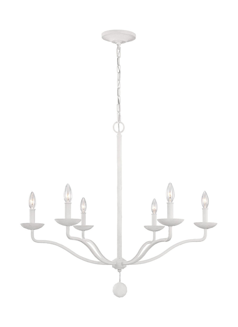 Annie 6-Light Chandelier in Plaster White