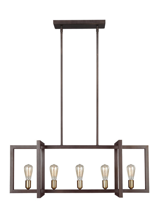 Finnegan 5-Light Linear Pendant in New World Bronze