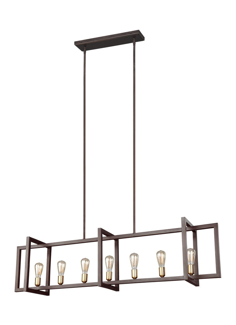 Finnegan 7-Light Linear Pendant in New World Bronze